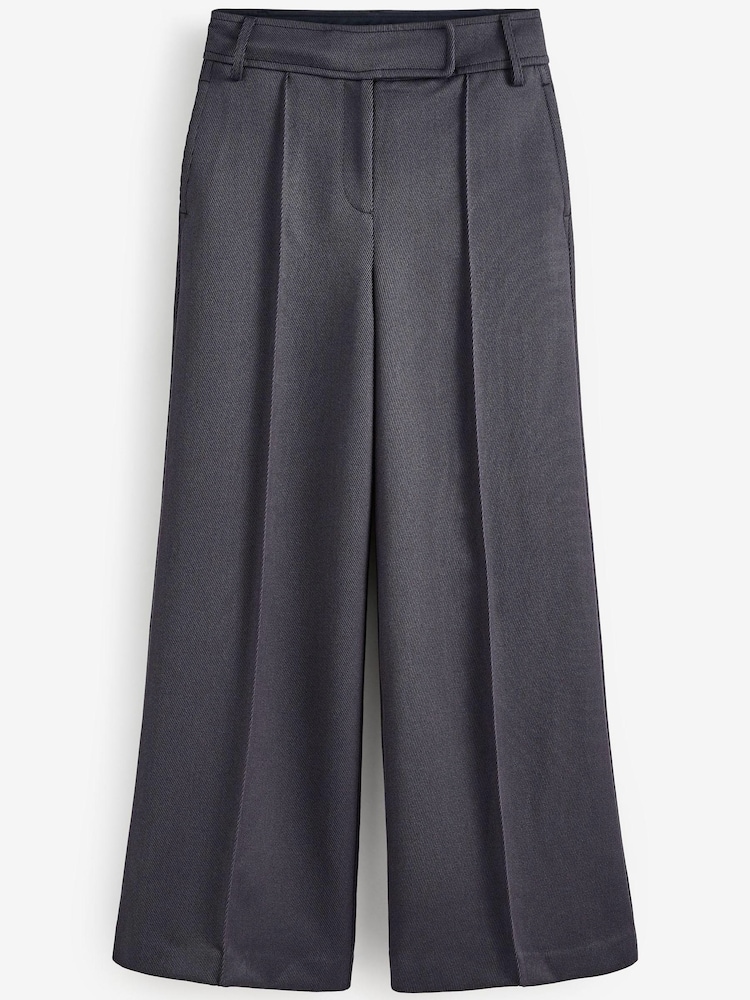 Navy Blue Tailored High Waist Wide Leg Trousers - Image 5 of 5