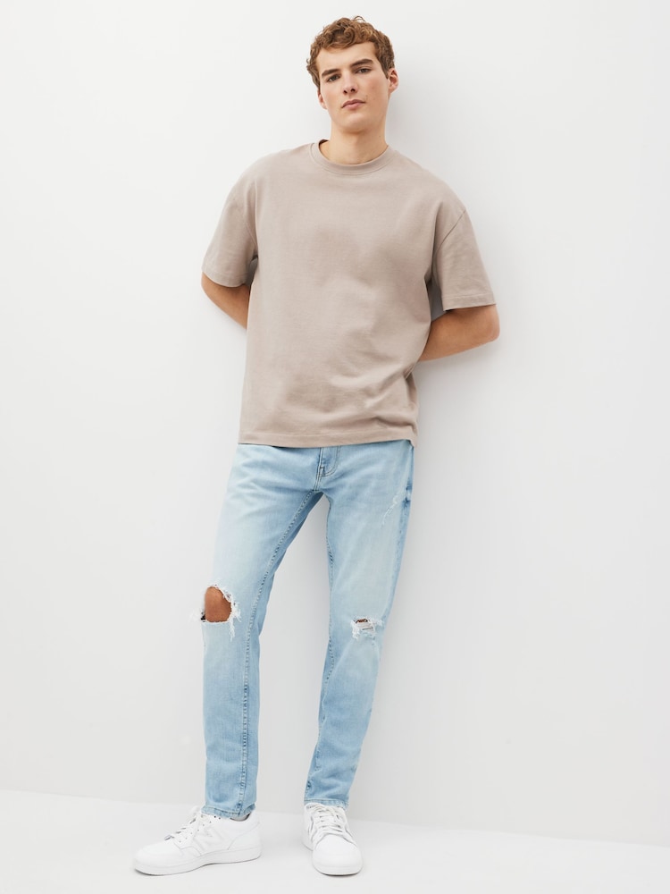 Bleach Light Blue Skinny Ripped Denim Jeans - Image 2 of 11