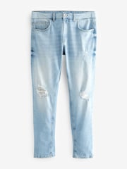 Bleach Light Blue Skinny Ripped Denim Jeans - Image 7 of 11