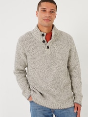 FatFace Grey Hove Twist Half Neck Jumper - Image 4 of 6
