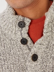 FatFace Grey Hove Twist Half Neck Jumper - Image 6 of 6