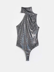 River Island Silver Metallic Twist Neck Body - Image 4 of 4