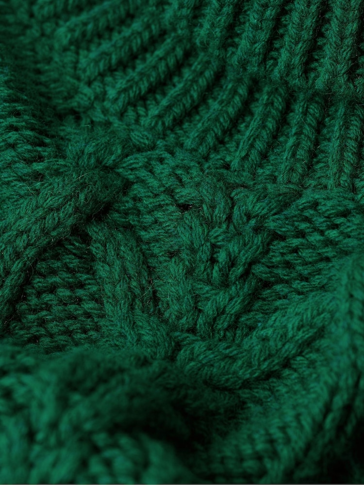 Grün - Superdry Vintage Hochgeschlossener Strickpullover mit Zopfmuster - Bild 6 von 6 Grün - Superdry Vintage Hochgeschlossener Strickpullover mit Zopfmuster - Bild 6 von 6