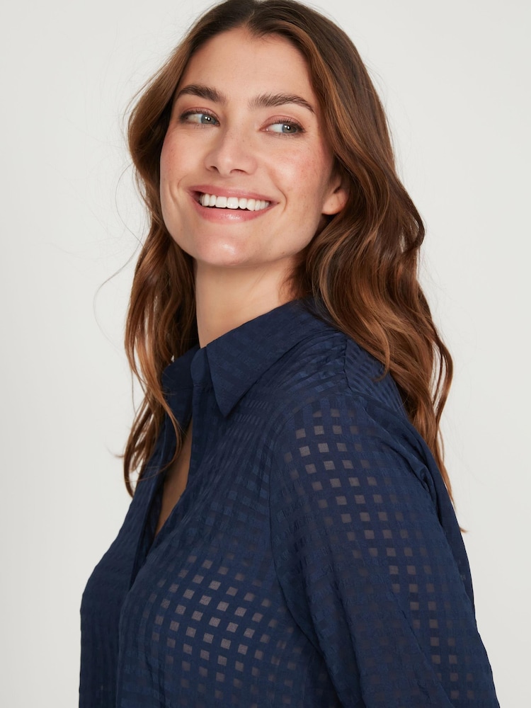 M&Co Blue Tie Front Blouse - Image 2 of 5