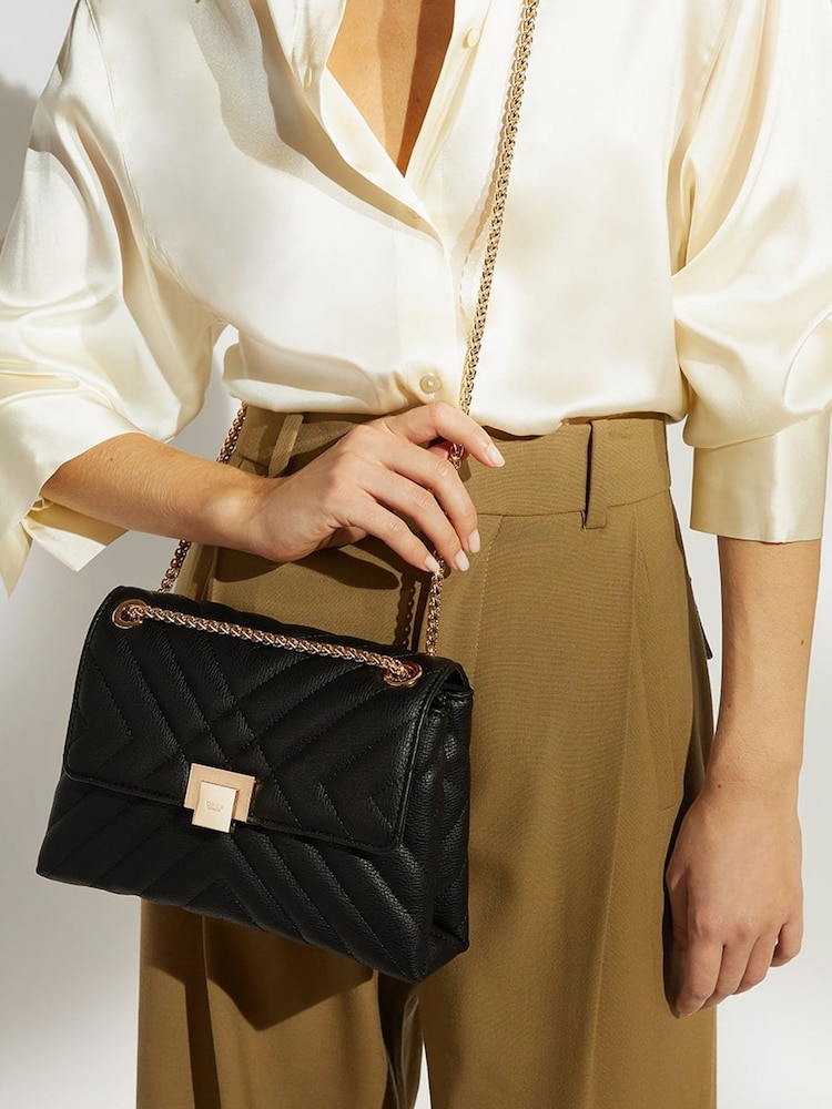 Dune London Black Dorchester Small Quilted Shoulder Bag - Image 5 of 5