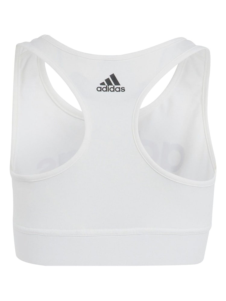 adidas White Essentials Linear Logo Cotton Bra Top - Image 2 of 5