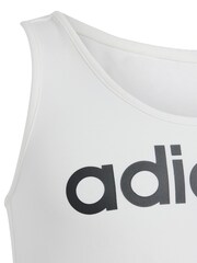 adidas White Essentials Linear Logo Cotton Bra Top - Image 3 of 5