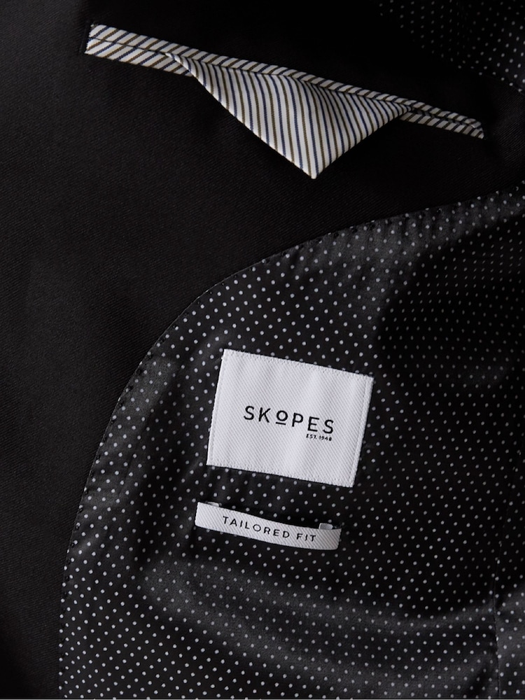 Skopes Black Tailored Fit Madrid Suit: Jacket - Image 7 of 7