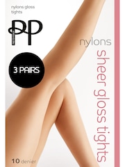 Pretty Polly 10 Denier Nylons Gloss Tights 3 Pack - Image 5 of 6