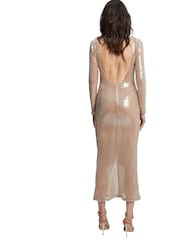 Bardot Nude Verona Sequin Maxi Dress - Image 3 of 7