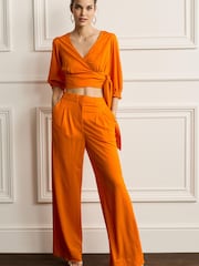 Orange Co-ord Wide Leg Trousers - Image 1 of 5