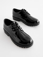Black Patent Wide Fit (G) School Leather Lace-Up Shoes - Image 1 of 5