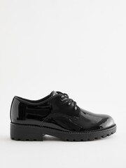 Black Patent Wide Fit (G) School Leather Lace-Up Shoes - Image 2 of 5