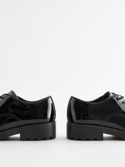 Black Patent Wide Fit (G) School Leather Lace-Up Shoes - Image 4 of 5