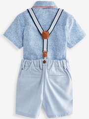 Blue Floral Shirt Short Braces and Bow Tie Set (3mths-9yrs) - Image 2 of 2
