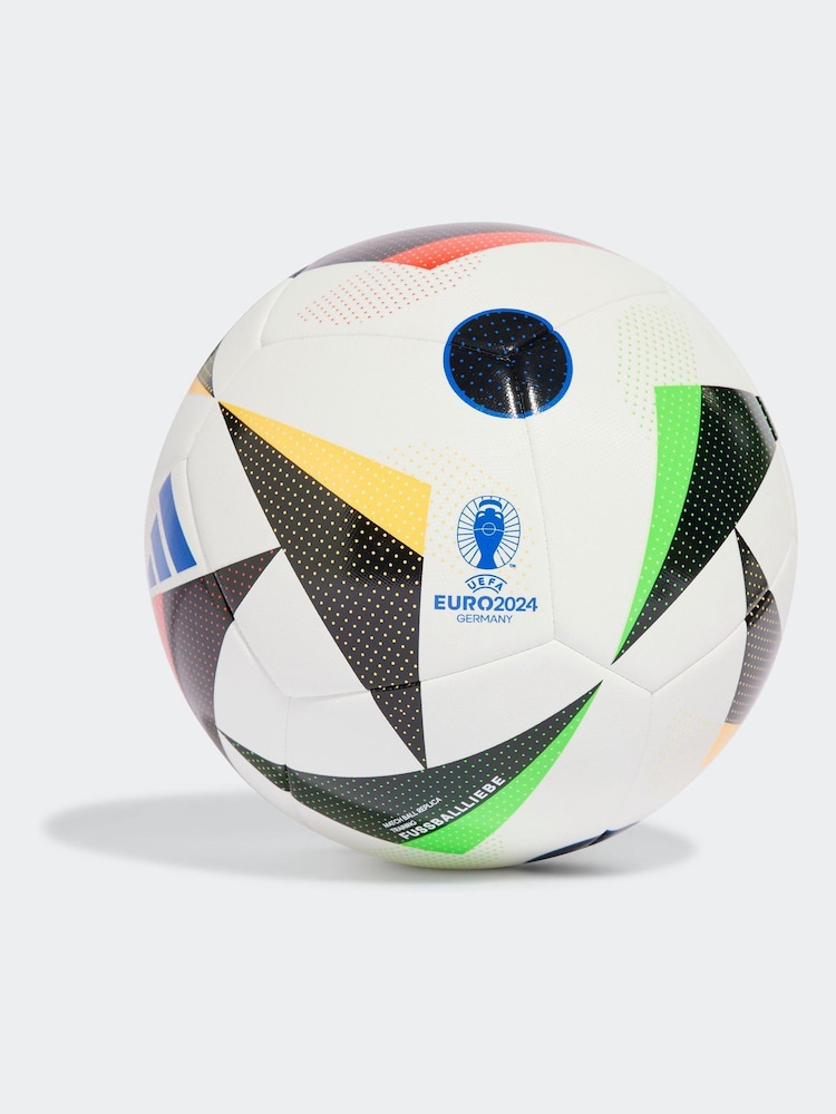 adidas White/Blue Performance Euro 24 Training Football - Image 2 of 4