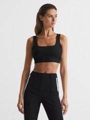 Reiss Black Fae Square Neck Crop Top - Image 1 of 7