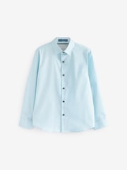 Blue Long Sleeve Smart Trimmed Shirt (3-16yrs) - Image 1 of 3