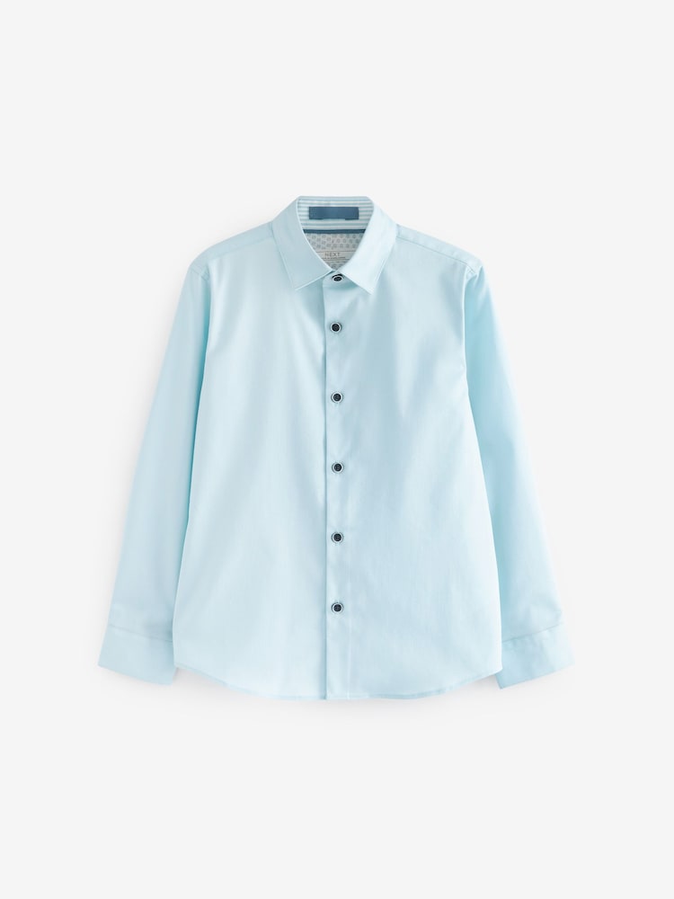 Blue Long Sleeve Smart Trimmed Shirt (3-16yrs) - Image 1 of 3