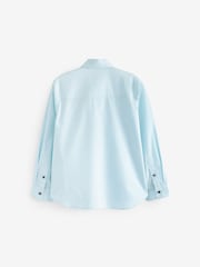 Blue Long Sleeve Smart Trimmed Shirt (3-16yrs) - Image 2 of 3