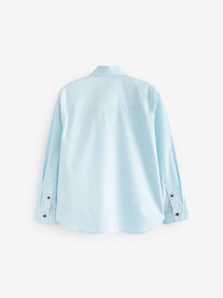 Blue Long Sleeve Smart Trimmed Shirt (3-16yrs) - Image 2 of 3