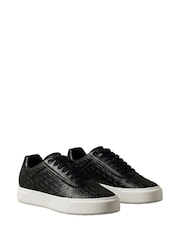 Calvin Klein Black Embossed Emblem Logo Trainers - Image 3 of 6