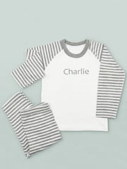 Babyblooms Blue Personalised Elephant Soft Toy with Stripe Pyjamas - Image 4 of 4