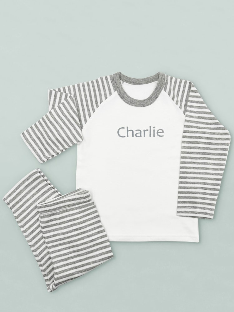 Babyblooms Blue Personalised Elephant Soft Toy with Stripe Pyjamas - Image 4 of 4