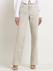 River Island Grey 90s Long Puddle SexyBack Jeans - Image 1 of 4