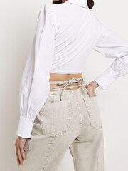 River Island Grey 90s Long Puddle SexyBack Jeans - Image 4 of 4