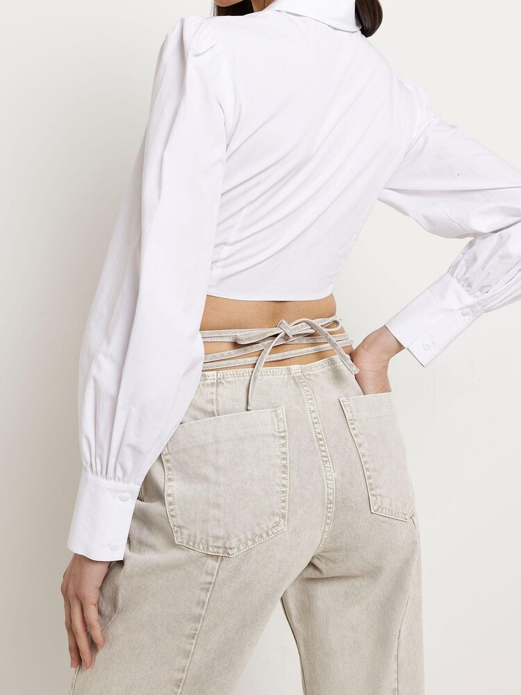 River Island Grey 90s Long Puddle SexyBack Jeans - Image 4 of 4