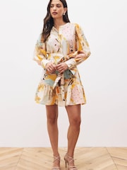 Orange Tie Waisted Mini Dress - Image 1 of 4