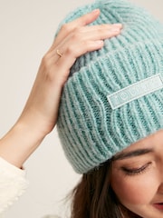 Joules Eloise Blue Oversized Knitted Beanie Hat - Image 3 of 6