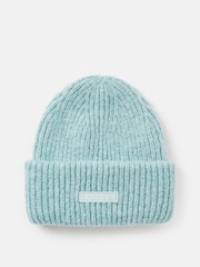 Joules Eloise Blue Oversized Knitted Beanie Hat - Image 4 of 6