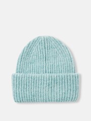Joules Eloise Blue Oversized Knitted Beanie Hat - Image 5 of 6