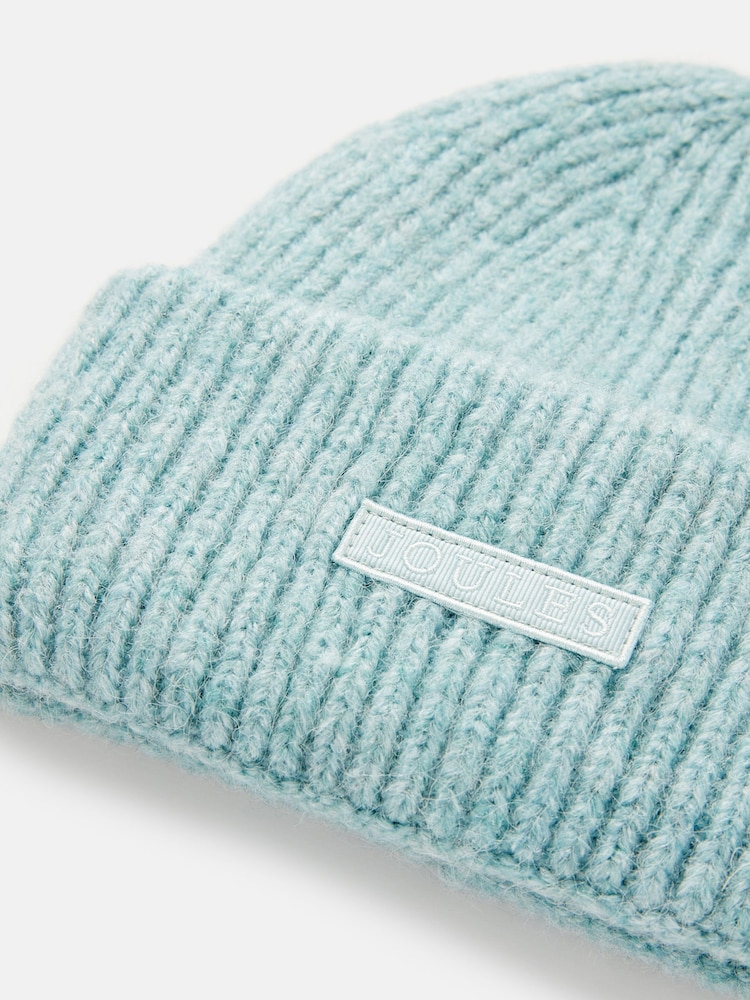 Joules Eloise Blue Oversized Knitted Beanie Hat - Image 6 of 6