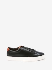 Joules Black Leather Trainers - Image 1 of 6
