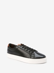 Joules Black Leather Trainers - Image 2 of 6