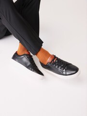 Joules Black Leather Trainers - Image 5 of 6