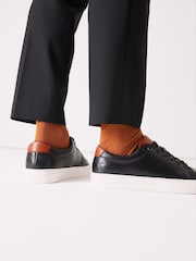 Joules Black Leather Trainers - Image 6 of 6