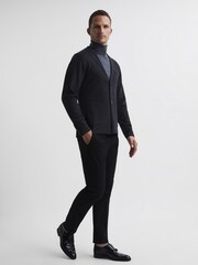 Reiss Charcoal Melange Holt Single Breasted Knitted Blazer - Image 3 of 7