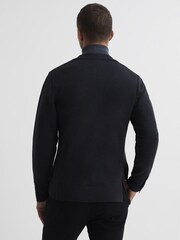 Reiss Charcoal Melange Holt Single Breasted Knitted Blazer - Image 5 of 7