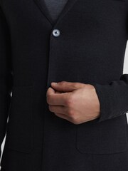 Reiss Charcoal Melange Holt Single Breasted Knitted Blazer - Image 6 of 7