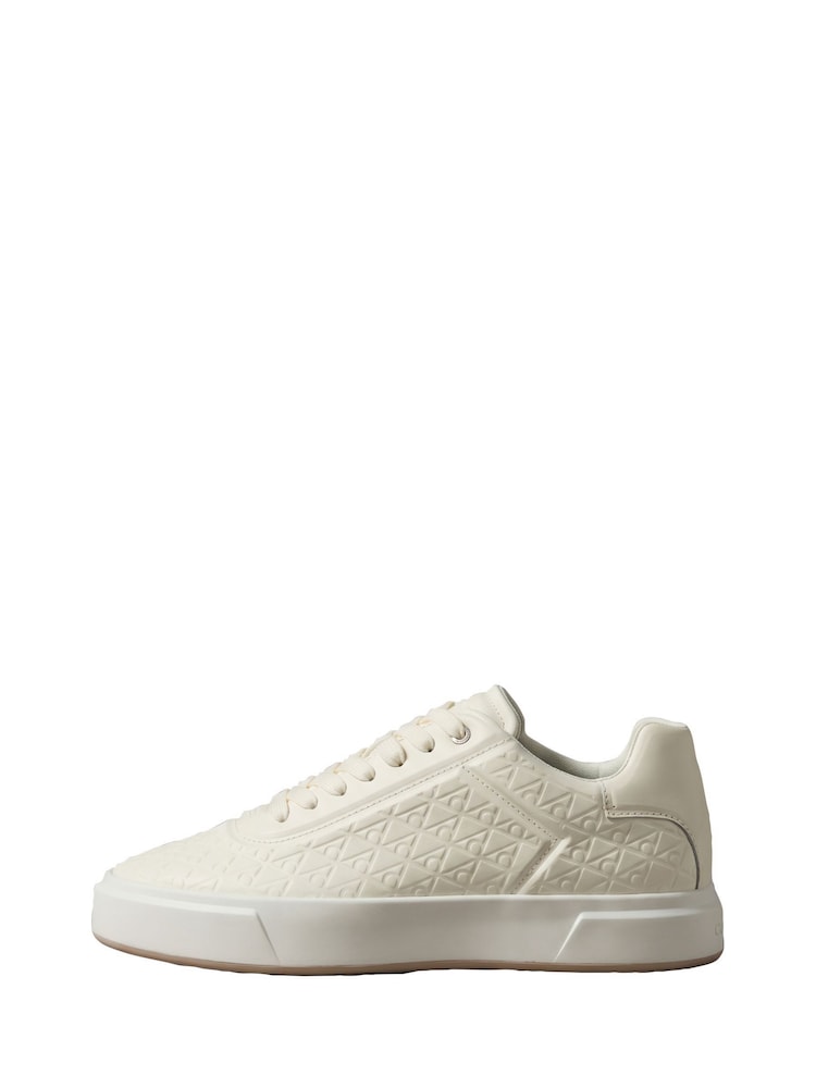 Calvin Klein Cream Embossed Emblem Logo Trainers - Image 2 of 6 Calvin Klein Cream Embossed Emblem Logo Trainers - Image 2 of 6