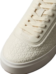 Calvin Klein Cream Embossed Emblem Logo Trainers - Image 6 of 6