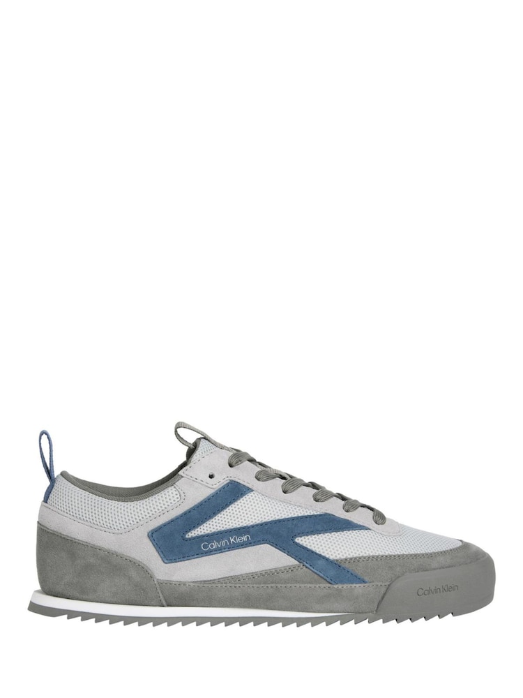 Calvin Klein Grey CK KAY - Suede Runner Trainers - Image 1 of 6