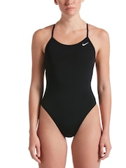 Nike Black Hydrastrong Lace Up Tie Back Performance Swimsuit - Image 1 of 4