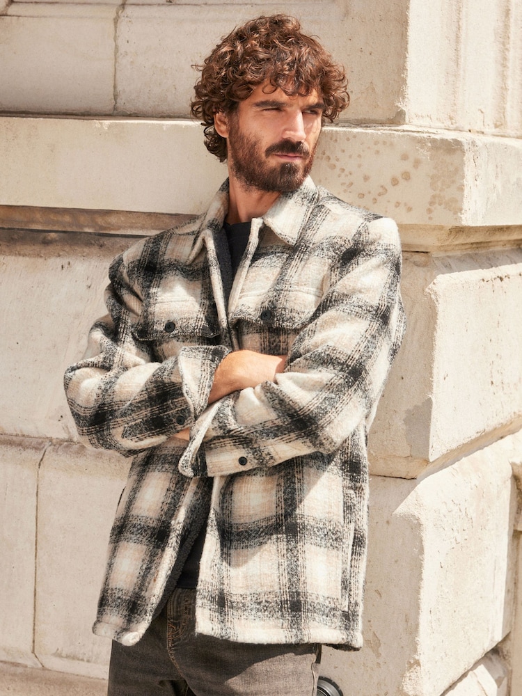 Natur - Hemdjacke mit Borgfutter - Bild 1 von 10 Natur - Hemdjacke mit Borgfutter - Bild 1 von 10