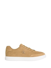 Calvin Klein Natural Suede Signature Logo Trainers - Image 1 of 6
