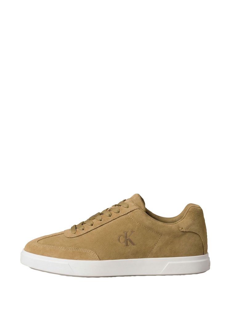 Calvin Klein Natural Suede Signature Logo Trainers - Image 2 of 6 Calvin Klein Natural Suede Signature Logo Trainers - Image 2 of 6